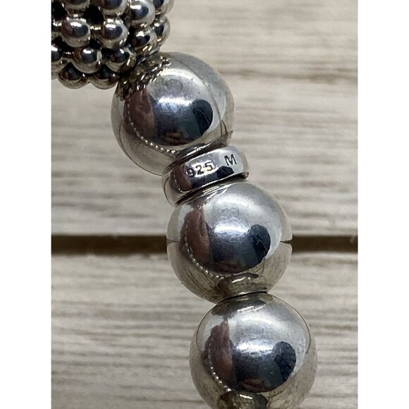 Lagos Sterling Silver 925 Signature Caviar Stretch Bracelet 8mm - Picture 9 of 12